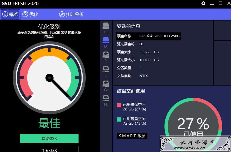 SSD Fresh免注册版 一键延长硬盘寿命 提高性能