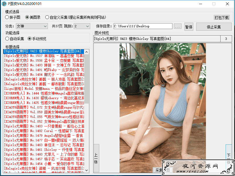 P歪皮v5.2.200427 一款网页图片手动/自动采集系统