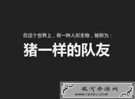 不怕神一样的对手，就怕猪一样的队友