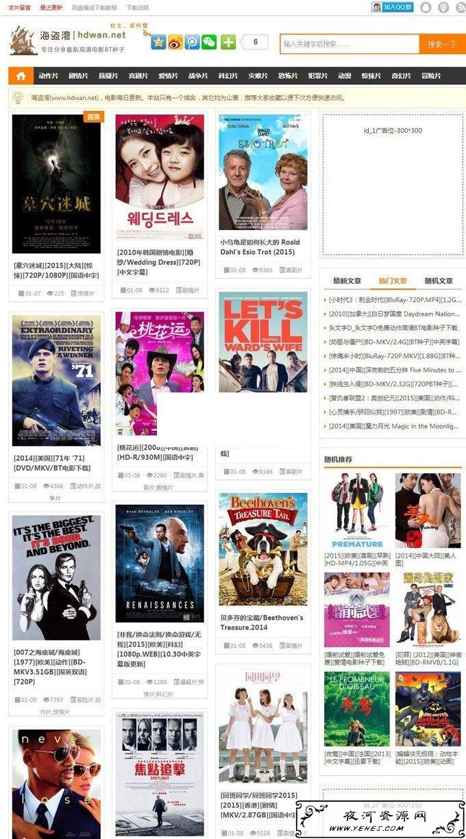 帝国CMS内核仿海盗湾电影BT种子下载站源码修复版