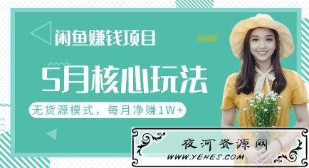 闲鱼赚钱项目5月核心玩法，无货源模式