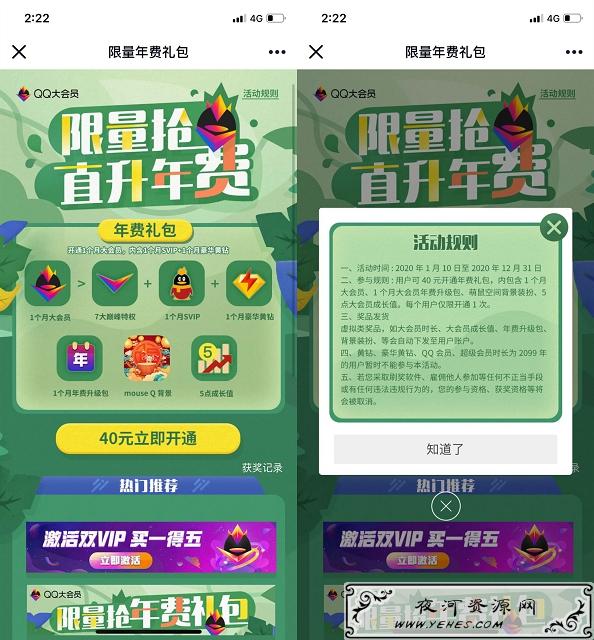 40元开一个月大会员 豪华黄钻_享一个月年费大会员特权