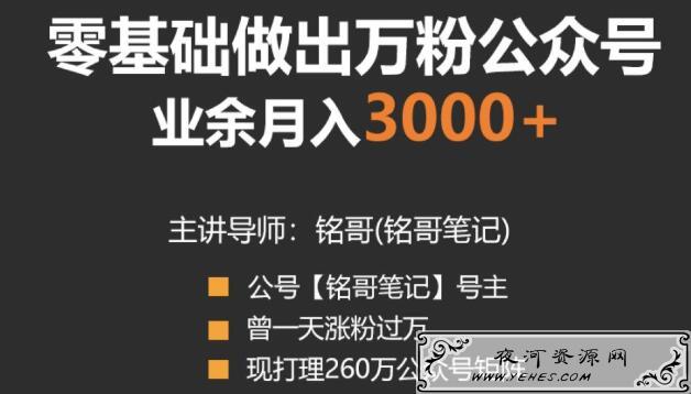 零基础做出上万粉公众号，兼职稳定收入