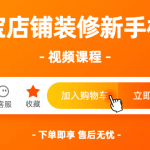 淘宝店铺装修新手标准操作视频课程