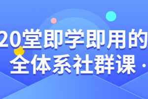 20堂即学即用的全体系社群课 微商赚钱课程