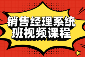 销售经理系统班视频课程 解决销售难题
