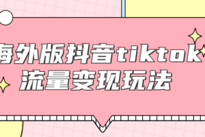 海外版抖音tiktok流量变现玩法