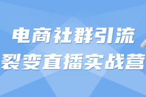 电商社群引流裂变直播实战营
