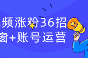 短视频涨粉36招+橱窗+账号运营