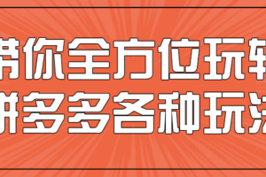 带你全方位玩转拼多多各种玩法