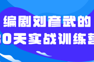 编剧刘彦武的30天实战训练营